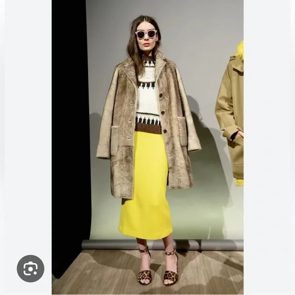 J.Crew yellow merino wool knit pencil skirt size small - Picture 3 of 14